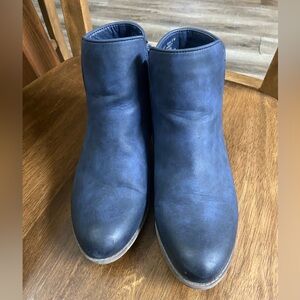Hot Tomato Navy Ankle Boots